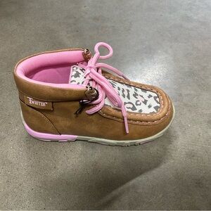 Twister Kids Moccasins in Brown and Pink